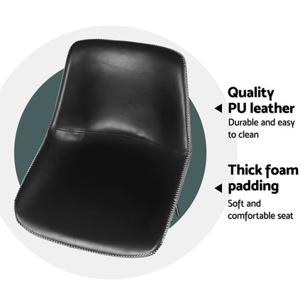 Artiss 4x Bar Stools Leather Padded Metal Legs Black.