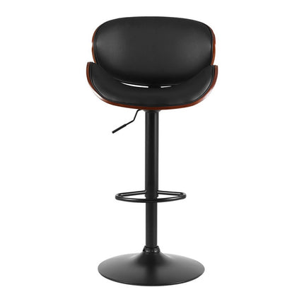 Artiss Bar Stools Kitchen Leather Barstools Swivel Gas Lift Vintage Chairs Black.