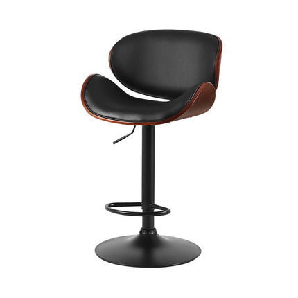 Artiss Bar Stools Kitchen Leather Barstools Swivel Gas Lift Vintage Chairs Black.
