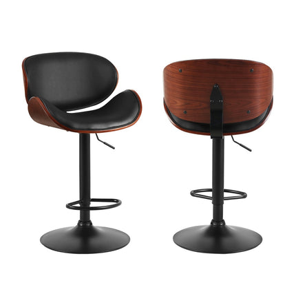 Artiss 4x Bar Stools Gas Lift Leather Padded Black.