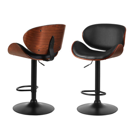Artiss 4x Bar Stools Gas Lift Leather Padded Black.