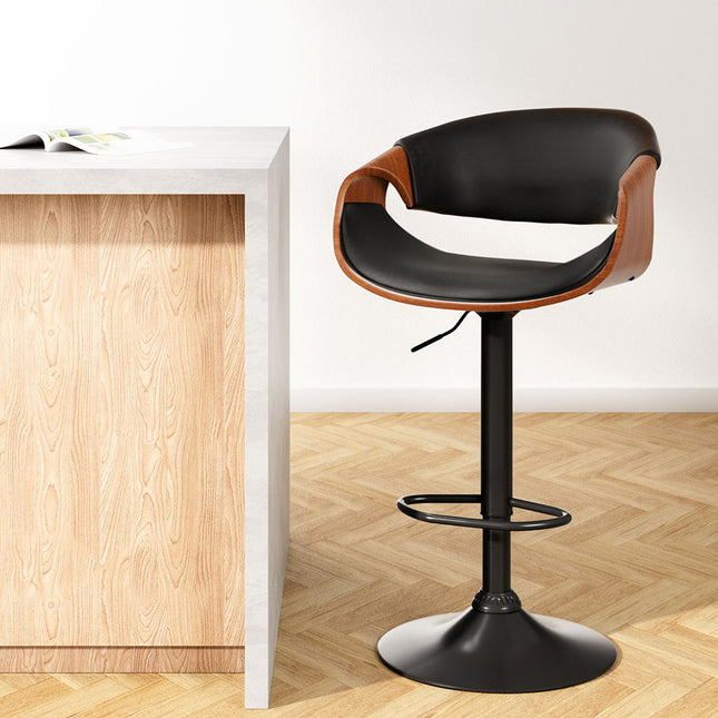 Artiss Bar Stools Gas Lift Leather w/Armrest.
