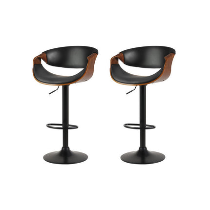 Artiss 2x Bar Stools Gas Lift Leather w/Armrest.