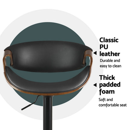 Artiss 4x Bar Stools Gas Lift Leather w/Armrest.