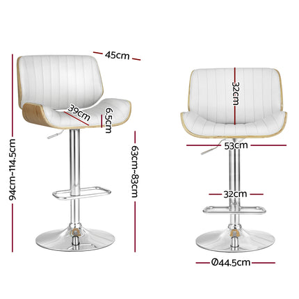 Artiss Bar Stools Swivel Leather Chairs Wooden.