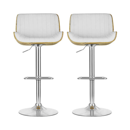 Artiss 2x Bar Stools Adjustable Leather Chairs.