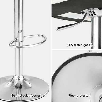 Artiss 4x Bar Stools Adjustable Leather Padded White.