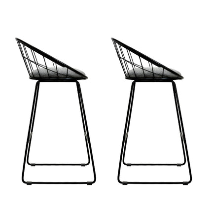 Artiss 2x Bar Stools Padded Seat Metal.