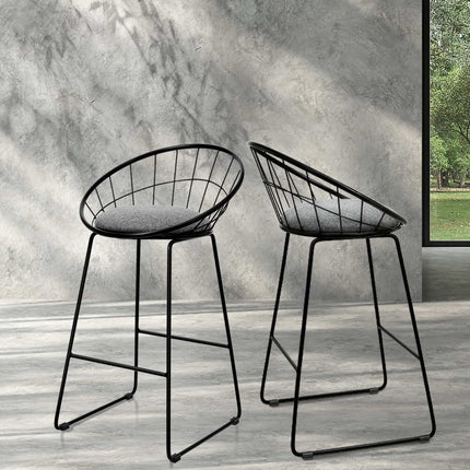 Artiss 2x Bar Stools Padded Seat Metal.