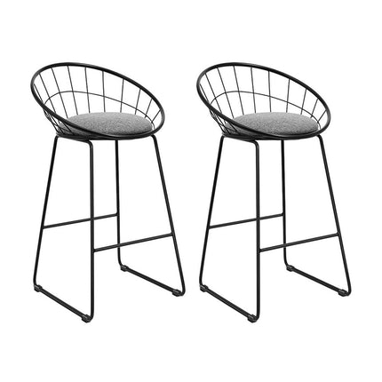Artiss 2x Bar Stools Padded Seat Metal.