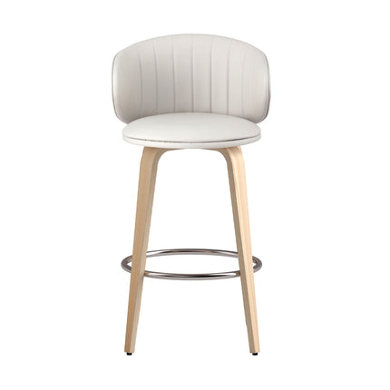 4x Artiss Bar Stools Dining Chairs Contoured Leather Wood Stool.