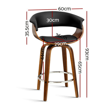 Artiss Bar Stools Swivel PU Seat Wooden.