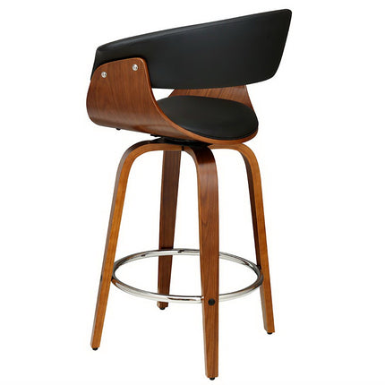 Artiss Bar Stools Swivel PU Seat Wooden.