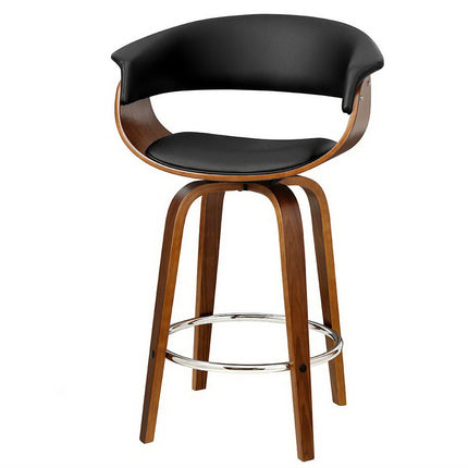 Artiss Bar Stools Swivel PU Seat Wooden.