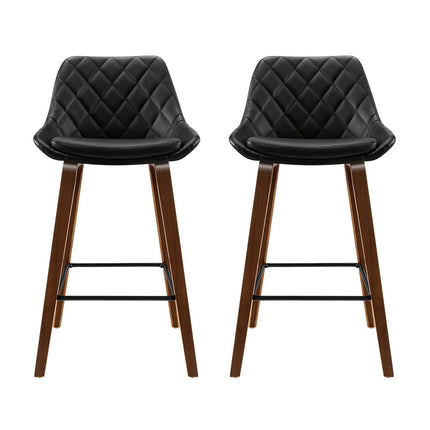 Artiss 2x Bar Stools PU Seat Wooden.