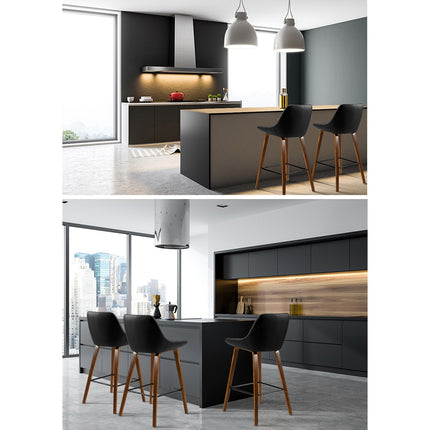 Artiss 2x Bar Stools PU Seat Wooden.