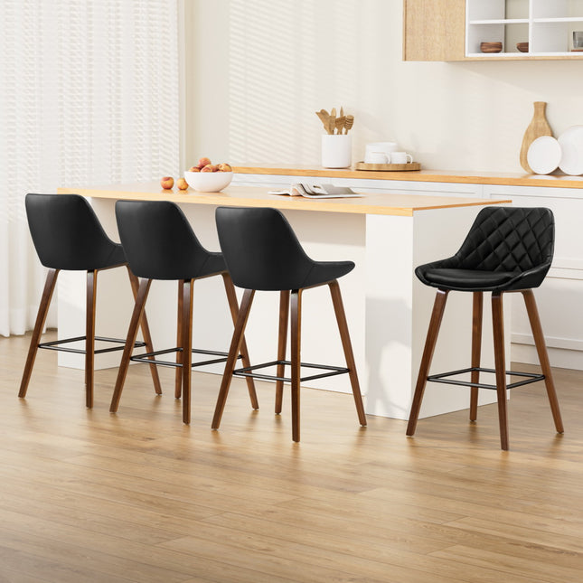 Artiss 4x Bar Stools PU Seat Wooden.