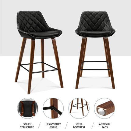 Artiss 4x Bar Stools PU Seat Wooden.