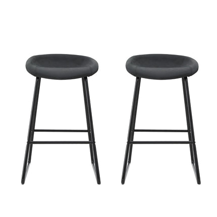 Artiss 2x Bar Stools Kitchen Dining Chairs Counter Stool PU Leather Metal.