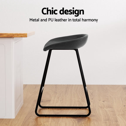 Artiss 4x Bar Stools Kitchen Dining Chairs Counter Stool PU Leather Metal.