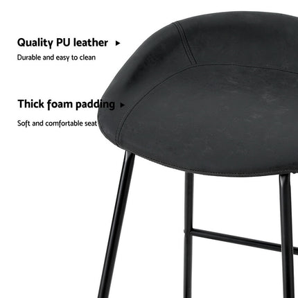 Artiss 4x Bar Stools Kitchen Dining Chairs Counter Stool PU Leather Metal.