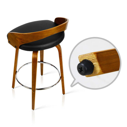 Artiss 2x Bar Stools Swivel Seat Curving Backrest.