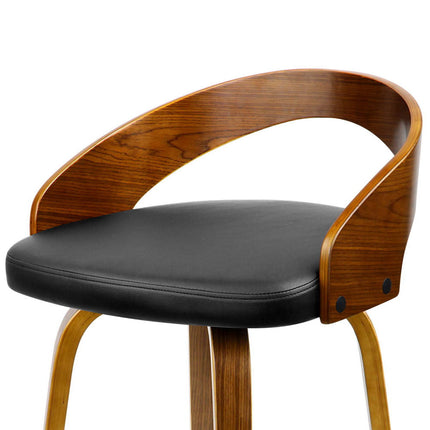 Artiss 2x Bar Stools Swivel Seat Curving Backrest.