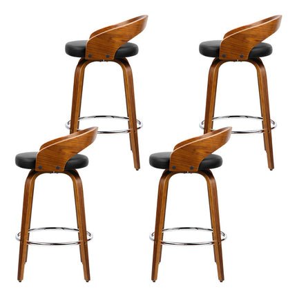 Artiss 4x Bar Stools Swivel Seat Curving Backrest.