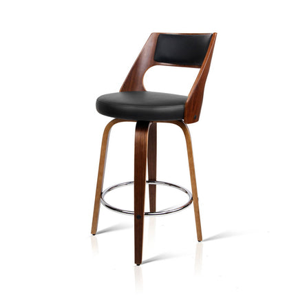 Artiss 2x Bar Stools Swivel Leather Chair 65cm.