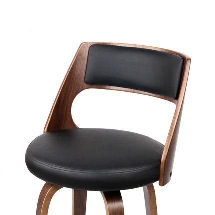 Artiss 2x Bar Stools Swivel Leather Chair 65cm.
