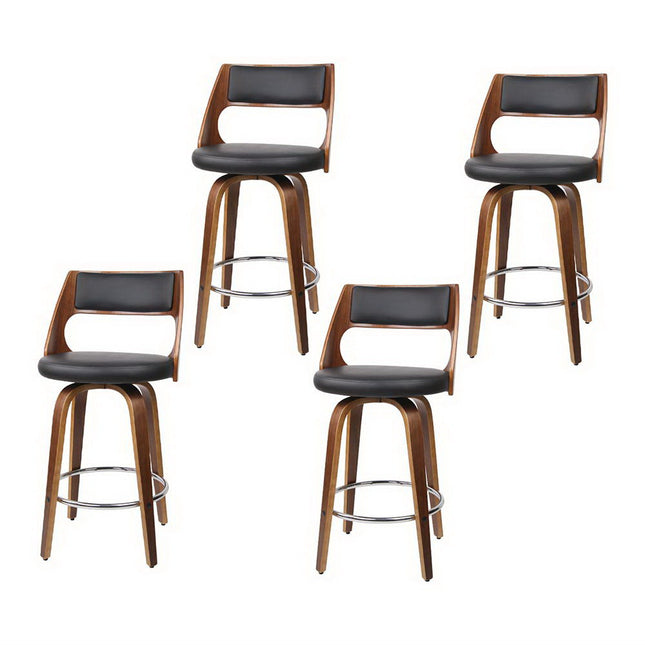 Artiss 4x Bar Stools Swivel Leather Chair 65cm.