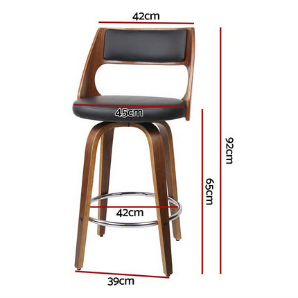 Artiss 4x Bar Stools Swivel Leather Chair 65cm.