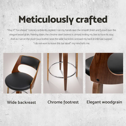 Artiss 4x Bar Stools Swivel Leather Chair 65cm.