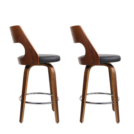 Artiss 2x Bar Stools Swivel Leather Chair 76cm.