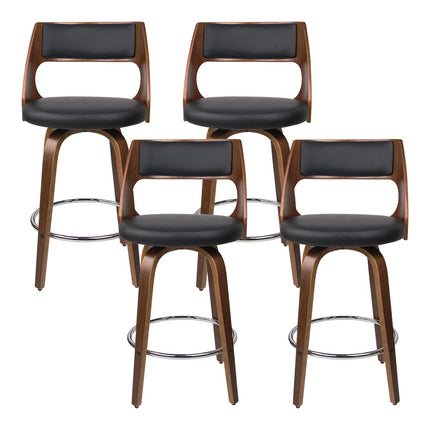 Artiss 4x Bar Stools Swivel Leather Chair 76cm.