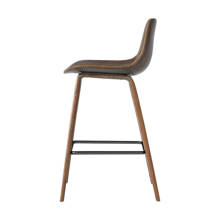 Artiss Bar Stools Kitchen Counter Barstools Leather Wooden Chairs x2.