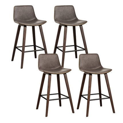 Artiss 4x Bar Stools Vintage Leather Wooden.