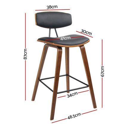 Artiss 4x Bar Stools Leather Padded w/Backrest.