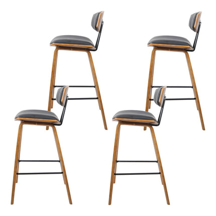 Artiss 4x Bar Stools Leather Padded w/Backrest.