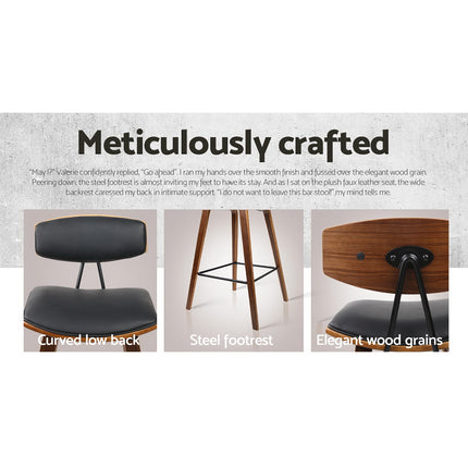 Artiss 4x Bar Stools Leather Padded w/Backrest.