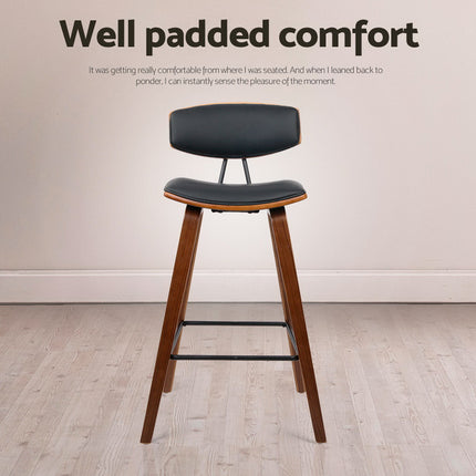 Artiss 4x Bar Stools Leather Padded w/Backrest.