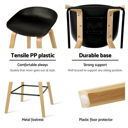 Artiss 2x Bar Stools Wooden.