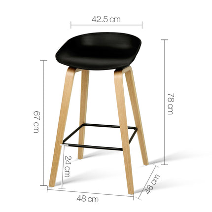 4x Artiss Bar Stools Kitchen Counter Stool Dining Chairs Wooden Black.