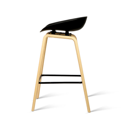 4x Artiss Bar Stools Kitchen Counter Stool Dining Chairs Wooden Black.