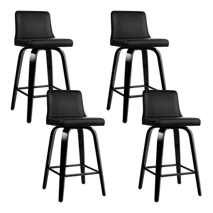 Artiss Bar Stools Kitchen Leather Barstools Swivel Wooden Chairs X4.