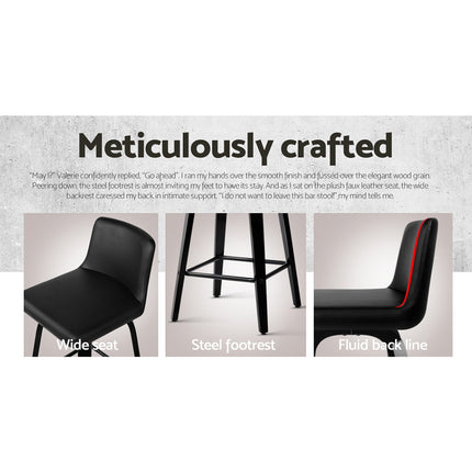 Artiss Bar Stools Kitchen Leather Barstools Swivel Wooden Chairs X4.