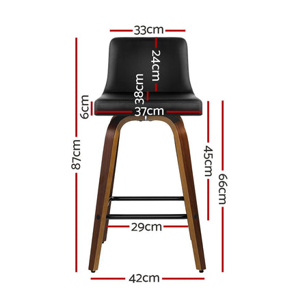 Artiss 2x Bar Stools Swivel Leather Padded Wooden.