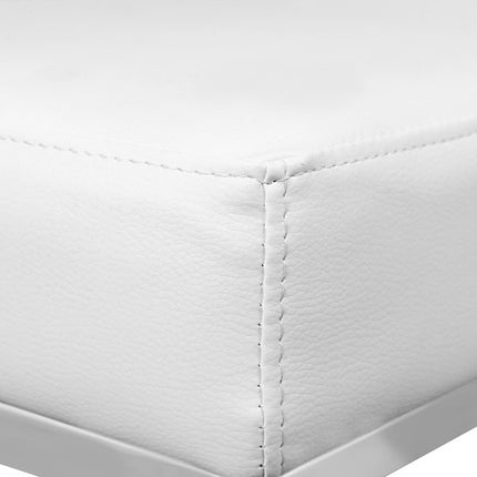 Artiss 2x Bar Stools Leather Padded Metal White.