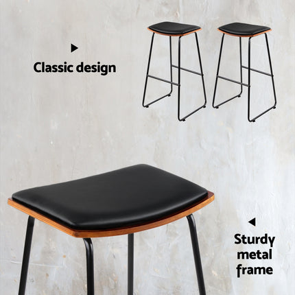 Artiss Bar Stools Kitchen Counter Stools Metal Chairs x2.