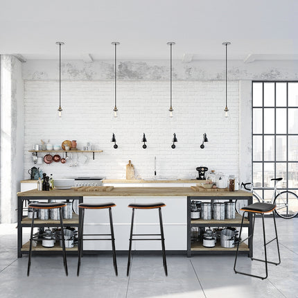 Artiss Bar Stools Kitchen Counter Stools Metal Chairs x2.